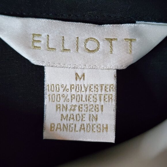 Elloitt Shirt Womens Size M Solid Black Button Down Collared Basic Minimalist - Picture 5 of 6